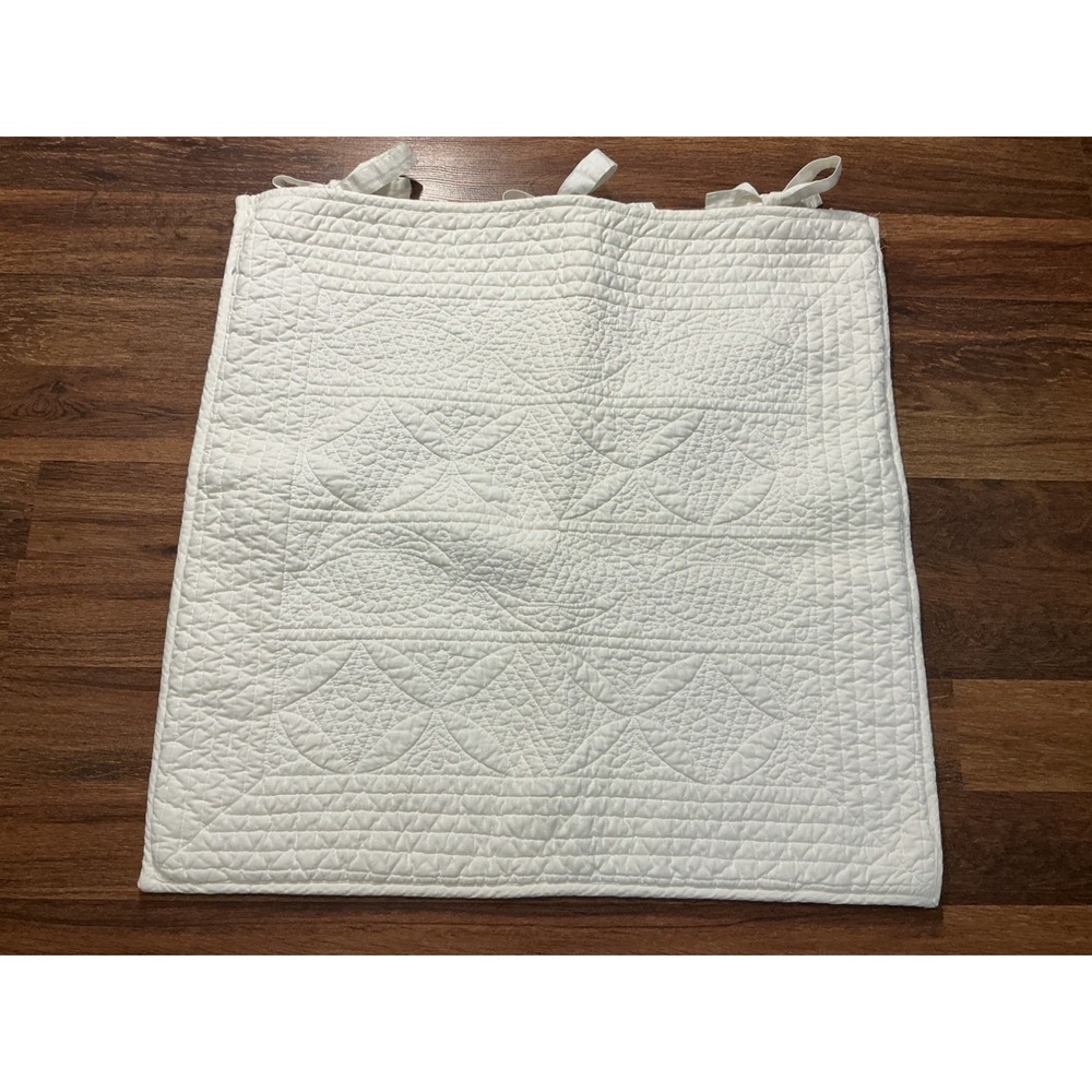 Pottery Barn Hanna Quilted Cotton/Linen EURO Sham 3 Tie Closure
